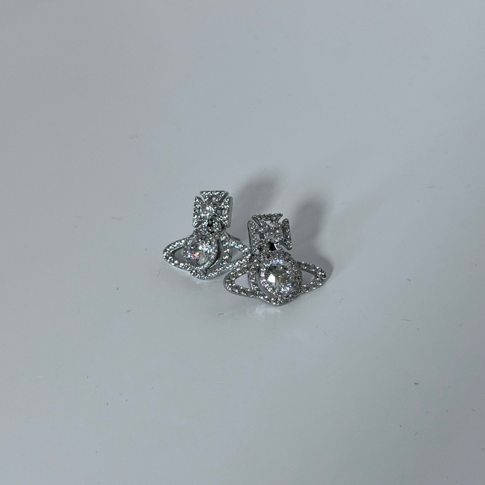 Vivienne Westwood silver rhinestone earrings - Picture 3 of 7